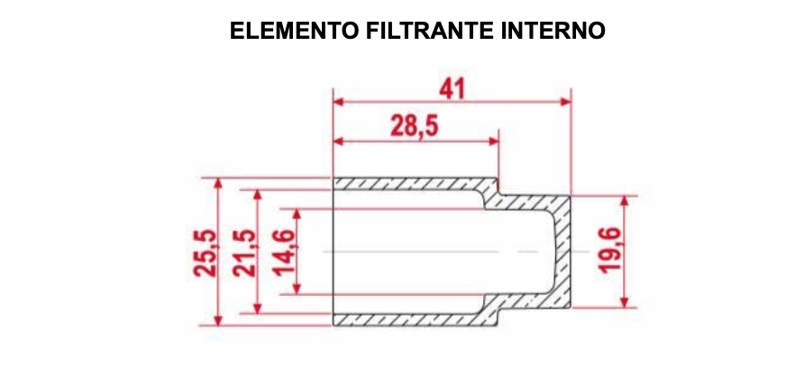 elemento interno filtrante filtro oleodinamico Bell SERIE IL350