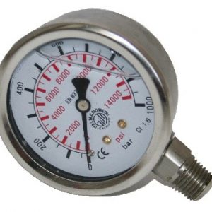 Glycerine analogue pressure gauges for gases and liquids